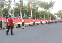Bendera Merah Putih 81 Meter Membentang di Poso Sambut HUT ke-81 RI