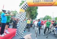 Semarakkan HUT Pertama Kodam XXIII/PW, Ribuan Pesepeda Ramaikan Gowes Palaka Wira