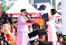 Paskibraka Sulteng Sukses Jalankan Tugas Penurunan Sang Saka Merah Putih