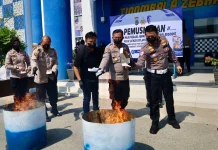 Ditlantas Polda Sulteng Musnahkan 157.308 Material Regident Usang