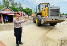 Polres Parigi Moutong bersama Tim Gabungan Pacu Pemulihan Pasca Banjir Avolua