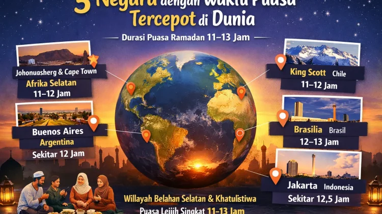 Negara-negara dengan Waktu Puasa Tercepat di Dunia