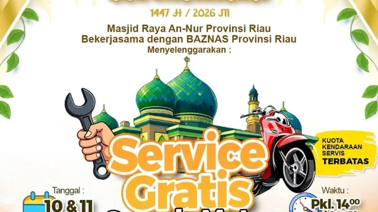 Masjid Raya An-Nur–Baznas Gratiskan Servis Motor Pengemudi Ojol