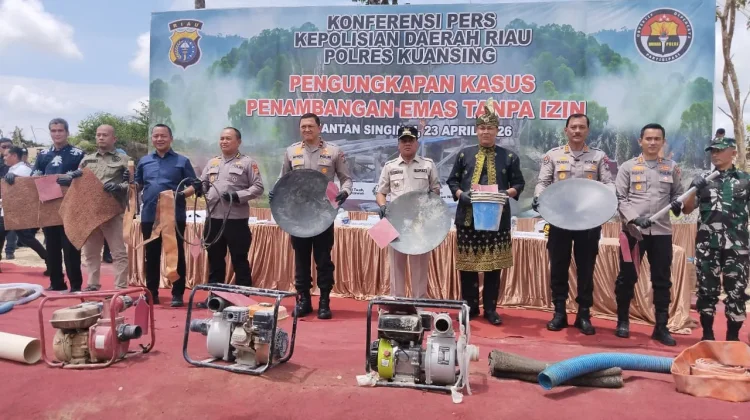 Polda Riau Ungkap 29 Kasus PETI, Ratusan Sarana Dimusnahkan