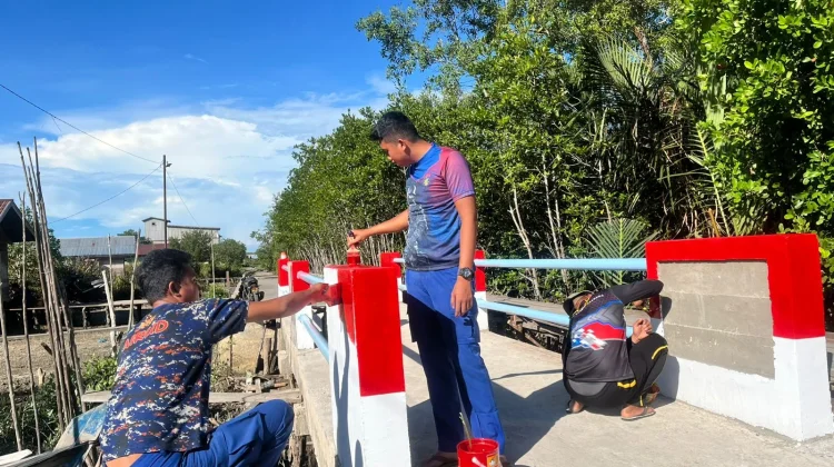Pembangunan Jembatan Merah Putih Presisi Polres Meranti Hampir Rampung