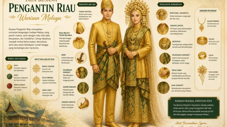 Sejarah Tata Busana Pengantin Riau Warisan Melayu Terus Berkembang di Era Modern