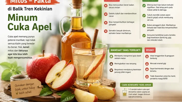 Mitos atau Fakta di Balik Tren Kekinian Minum Cuka Apel, Benarkah Seajaib Itu?