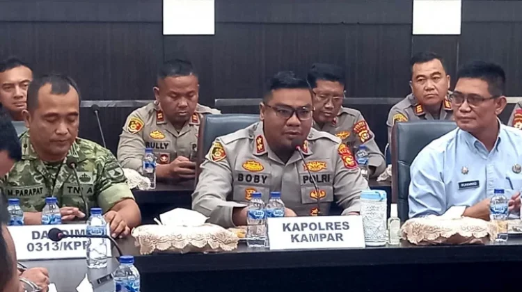 Perkuat Sinergi Menghadapi Potensi Karhutla, Polres Kampar Gelar Rakor