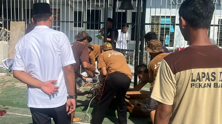 Salat Id di Lapas Pekanbaru, 14 Hewan Dikurbankan
