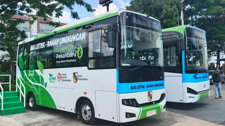Pemko Pekanbaru Luncurkan Uji Coba Bus Listrik