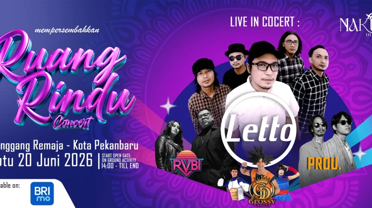 BRImo Permudah Pembelian Tiket Ruang Rindu Konser Letto di Pekanbaru