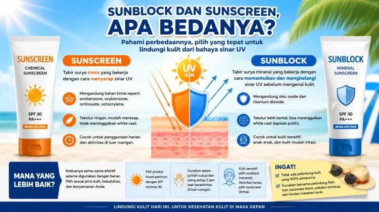 Beda Sunblock dan Sunscreen, Jangan Sampai Salah Pilih