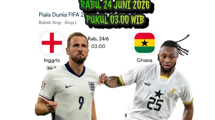 Pertandingan Grup L Piala Dunia 2026, Inggris vs Ghana