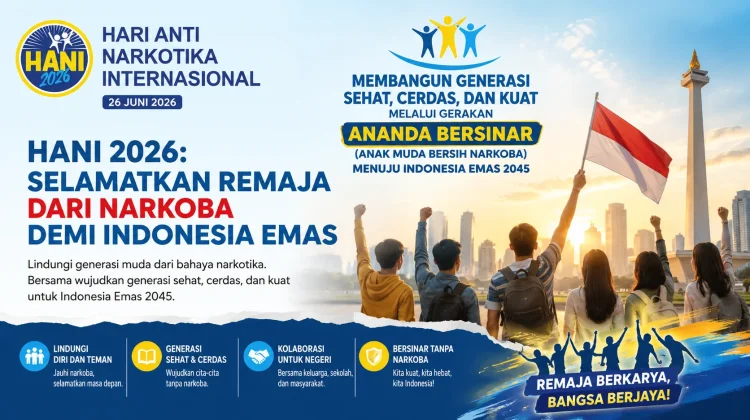 Hari Anti Narkoba Internasinonal 2026,  menuju Indonesia Emas 2045