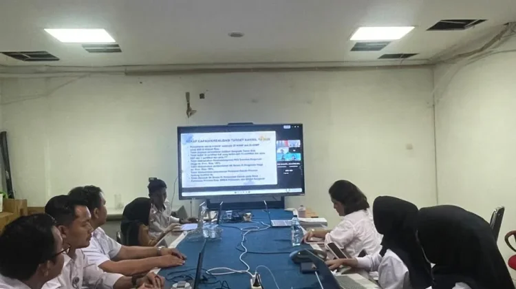 Jajaran Kanwil Kemenkum Riau Ikuti Verifikasi Perjanjian Kinerja Program KI