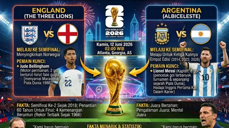 Inggris Tantang Argentina, Rivalitas Bersejarah Dipertaruhkan di Semifinal