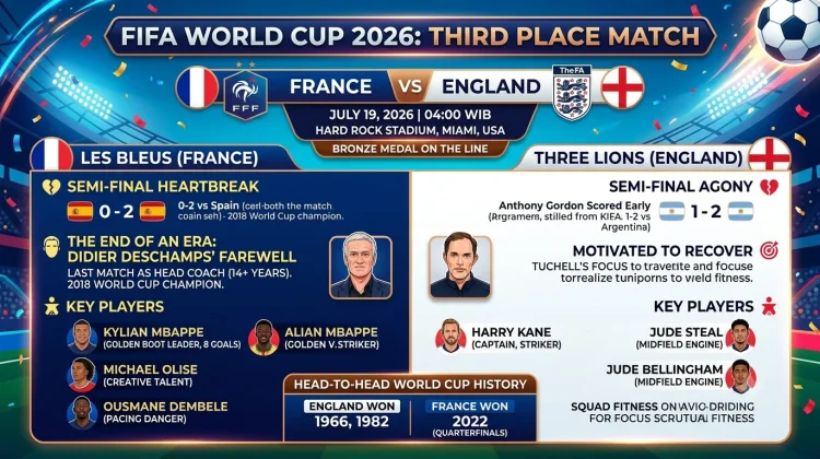 Gagal ke Final, Prancis dan Inggris Incar Peringkat 3 Piala Dunia 2026