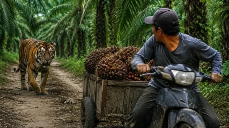 Harimau Sumatra Kembali Muncul di Kebun Sawit, Pekerja Panen Nyaris Diterkam