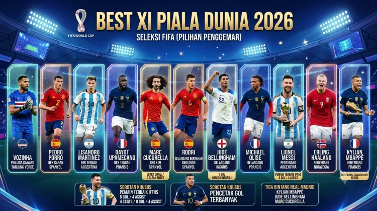 FIFA Umumkan Best XI Piala Dunia 2026, Messi Pimpin Tim Terbaik