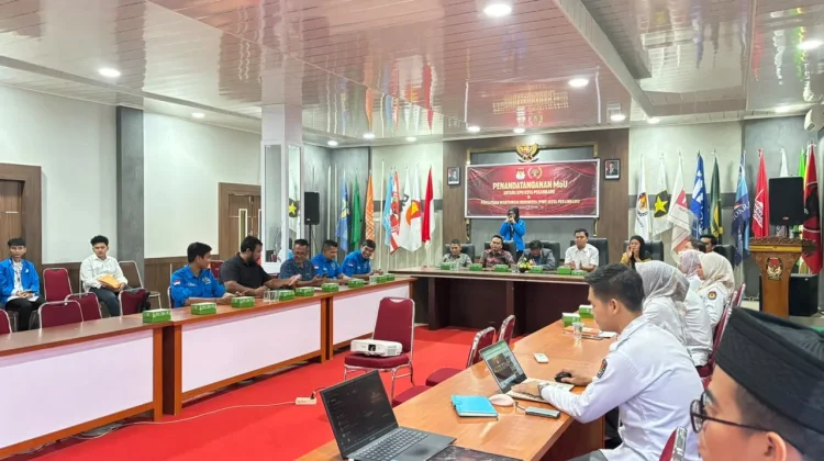 KPU Kota dan PWI Pokja Pekanbaru Teken MoU Perkuat Informasi Pemilu