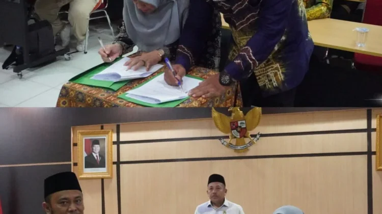 MTsN 3 Pekanbaru dan MAN 1 Pekanbaru Tandatangani MoU Pembinaan Guru dan Tendik