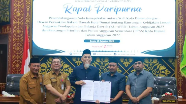 Pemko dan DPRD Kota Dumai Sepakati Nota KUA-PPAS TA 2027 dalam Rapat Paripurna