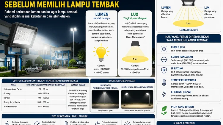 Memahami Lumen dan Lux Sebelum Memilih Lampu Tembak
