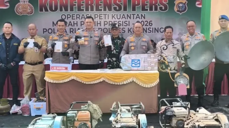Polda Riau Bongkar Jaringan PETI Kuansing, 17 Tersangka Diamankan