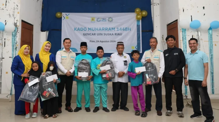 Mahasiswa GENCAR PLN Ajak Berbagi Bersama Anak Yatim di UIN Suska Riau