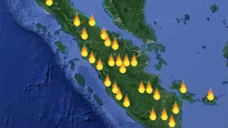 Hotspot Sumatra Capai 1.874 Titik, Riau 62 Hotspot