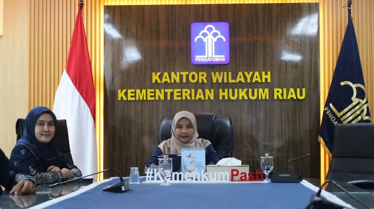 Kemenkum Riau Ikuti Evaluasi Dampak Kebijakan Permenkumham Nomor 15 Tahun 2020