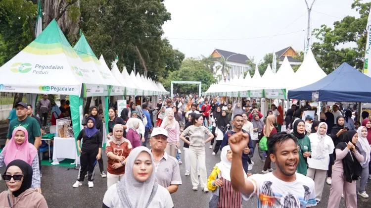 Bazar UMKM Gemilang Pegadaian Semarakkan Car Free Day Pekanbaru