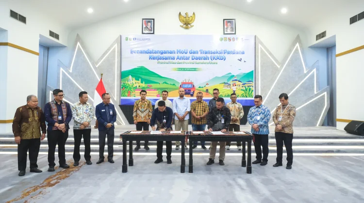 Transaksi Kongkret Perdana KAD TPID Riau dengan Sumut Ditandatangani