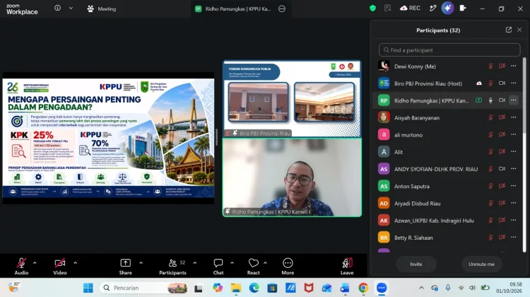 KPPU Kanwil I Dorong Penguatan Tata Kelola Pengadaan melalui FKP BPBJ Riau