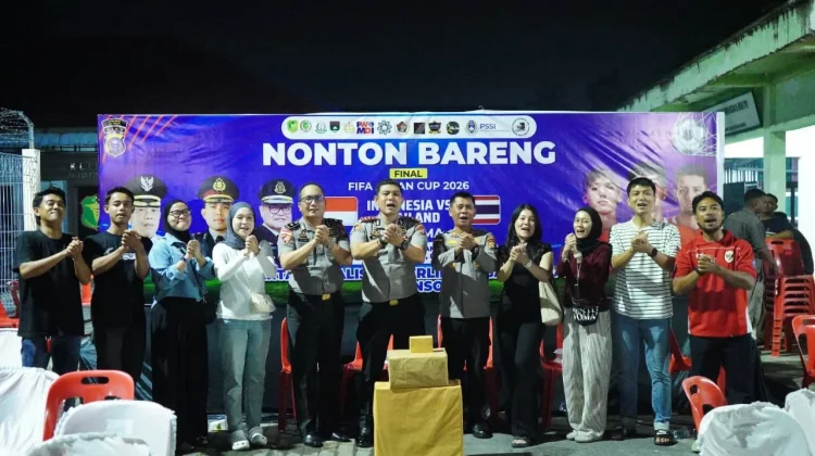 Gelar Nobar final FIFA ASEAN Cup 2026, Kapolres Meranti Sosilaisasikan Perlinsos