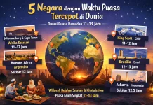 Negara-negara dengan Waktu Puasa Tercepat di Dunia