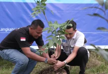 Pelestarian Lingkungan, BRI Pekanbaru Tanam 100 Pohon Produktif di Air Dingin