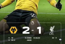 Liverpool Kalah dari Wolves 2-1
