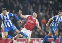 Arsenal Menang Tipis 1-0 atas Brighton, Pertahankan Puncak
