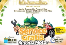 Masjid Raya An-Nur–Baznas Gratiskan Servis Motor Pengemudi Ojol