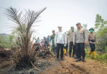 Wali Kota Dumai Bersama Kapolda Riau Pantau  Pemadaman Karhutla di Tanjung Palas