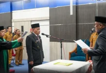 Bupati Anton Resmi Lantik Yusmar sebagai Pj Sekda Rohul