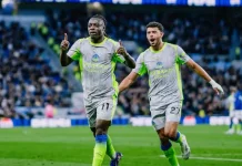 Manchester City Ditahan Everton 3-3, Peluang Juara Kian Menipis