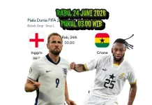 Pertandingan Grup L Piala Dunia 2026, Inggris vs Ghana
