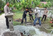 Bantu Kebutuhan Air Bersih Warga, Polres Meranti Bangun Sumur Bor