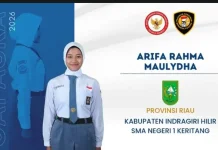 Arifa Wakili Inhil di Paskibraka Nasional