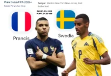 Pertandingan Piala Dunia 2026, Babak 32 Besar Prancis vs Swedia