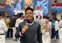 Medali Emas Bripda Renhard Bawa Polda Riau Juara Umum Kerjunas Taewondo Kapolri