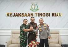 Sinergi Tiga Pilar Penegak Hukum, Kajati Riau Sambut Kunjungan Pangdam dan Kapolda