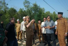 Bupati Indragiri Hilir Tinjau Korban Abrasi Kuala Enok